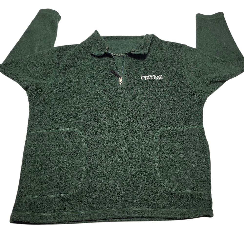 Vintage Michigan State Spartans Fleece Pullover 1/4 Zip Womens XL Sweater